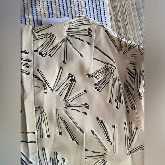 A-K-R-I-S Akris Punto Mini Dress Womens Size 6 Beige Floral - Picture 9 of 13